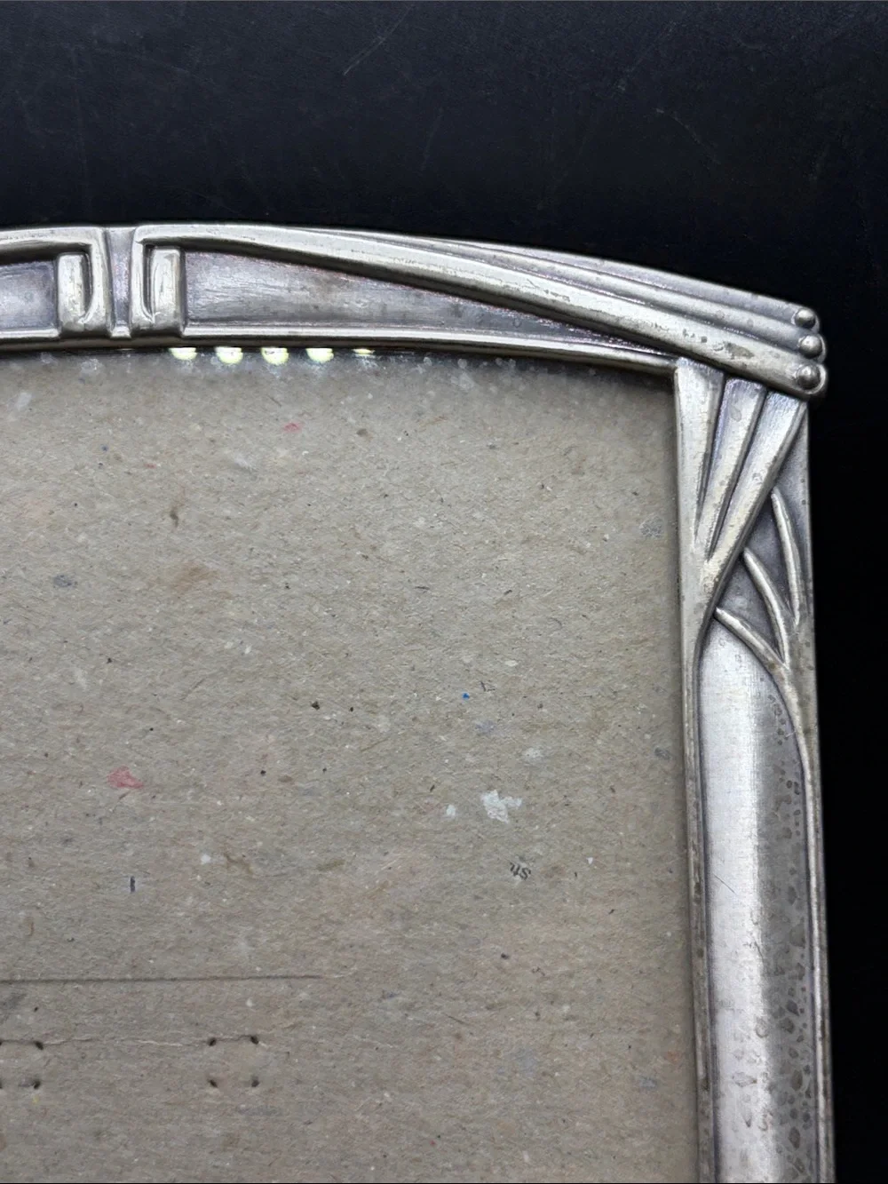 Vintage Art Deco Style Silver Tone Metal Picture Frame Photo Display